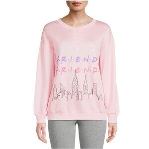 Friends Pink Pajamas Long Sleeve Fleece Lined Top Size Large